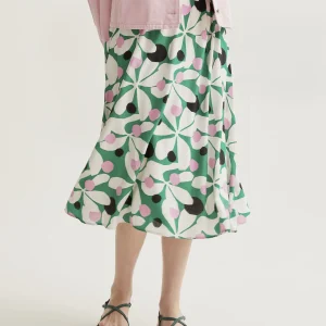 Falda midi con estampado Hosta