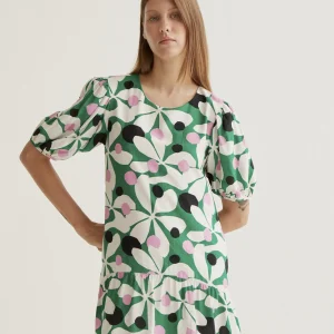 Vestido corto con estampado Hosta