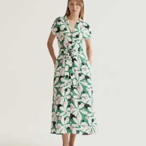 Vestido largo con estampado Hosta