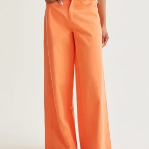 Pantalón wide leg naranja