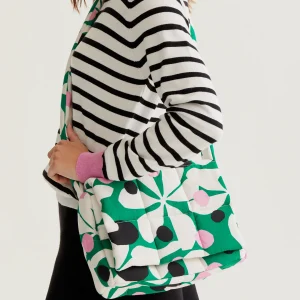 Bolso acolchado con estampado Hosta