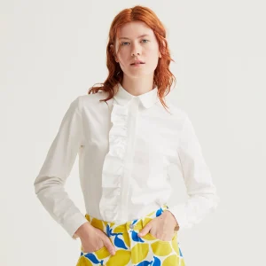 Camisa 100% algodón blanco con volante