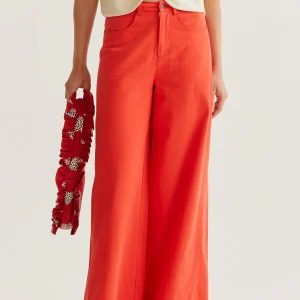 Pantalón wide leg rojo