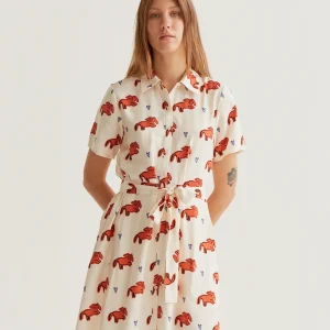 Vestido corto con estampado Tochi