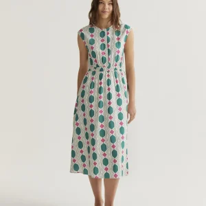 Vestido midi con estampado Geometric