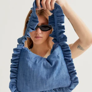 Bolso 100% algodón chambray azul claro