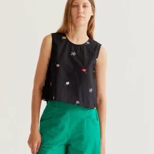 Top de tirantes con estampado Black Gardener Flowers