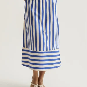 Falda midi con estampado Bamboo Blue