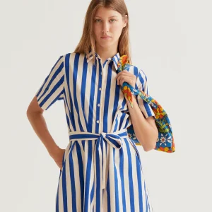 Vestido corto con estampado Bamboo Blue