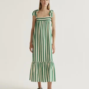 Vestido largo con estampado Bamboo Green