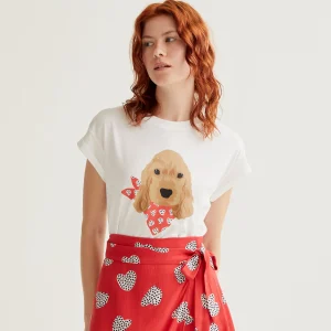 Camiseta con estampado de perrito Coker