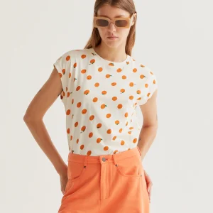 Camiseta con estampado de naranjas