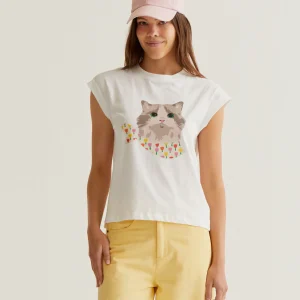 Camiseta con estampado de Gatito