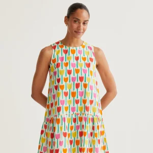 Vestido corto con estampado Tulipa