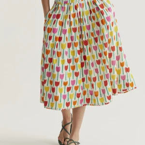 Falda midi con estampado Tulipa