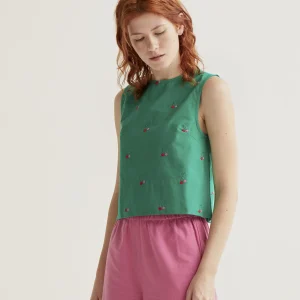 Top con estampado Green Cherries