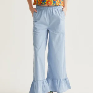 Pantalón 100% algodón azul claro