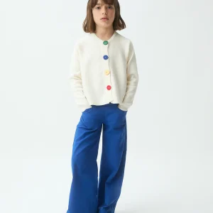 Cárdigan de niña punto blanco