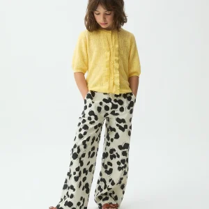 Cárdigan de niña punto amarillo