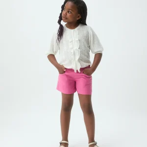 Cárdigan de niña punto blanco