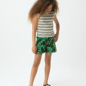 Top de niña con estampado de  rayas blanco y negro