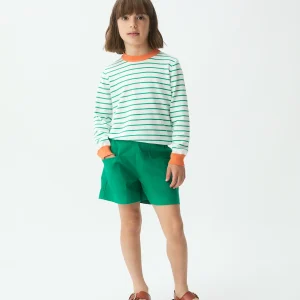 Jersey de niña con cuello naranja