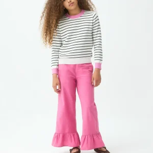 Jersey de niña con cuello rosado