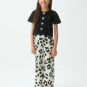 Top de niña 100% algodón negro