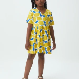 Vestido corto de niña con estampado Limoncello