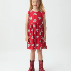 Vestido corto de niña con estampado Harmony Red