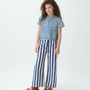 Pantalón de niña con estampado Bamboo azul