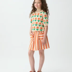 Falda corta de niña con estampado Bamboo naranja