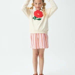 Sudadera de niña blanco roto con parche floral
