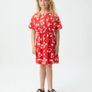 Vestido corto de niña con estampado de Guinda