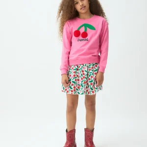 Sudadera de niña con parche de guinda