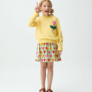 Falda corta de niña con estampado Tulipa
