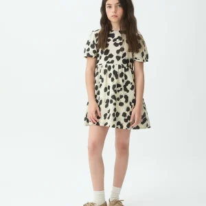 Vestido corto de niña con estampado Dalmatian