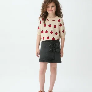 Falda corta de niña denim negro