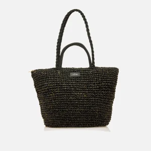 Bolsos Lewis en rafia color negro con destellos dorados