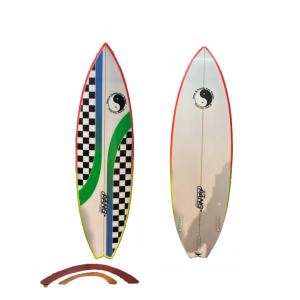 TABLA TOWN&COUNTRY HRT WAVE RED CHECK 3FINS FUTURE 5’10 x 19 1/4 2 1/2 30’09L