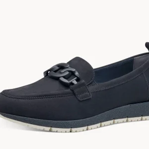 Mocasines deportivos azul marino con adorno