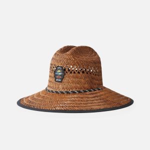 SOMBRERO RIP CURL LOGO STRAW HAT BROWN