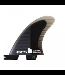 QUILLAS FCS II REACTOR PC 3 FINS CHARCOAL BLACK TALLA M